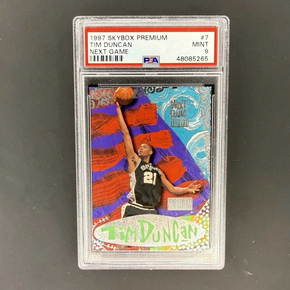 1997 Skybox Premium Tim Duncan Next Game #7 PSA‎ 9 Rookie Year Insert